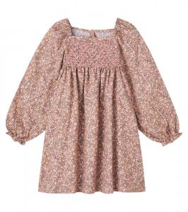 Белое хлопковое платье с цветочным принтом Wheat, Black Sea Garden