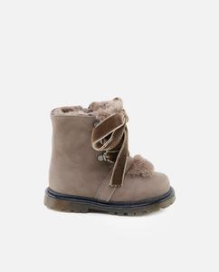 Сапоги для девочки из серо-коричневого нубука Eli 1957