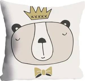 Декоративная подушка Queence "King", чехол без наполнения, 1 шт 40х40 см, цвет bunt + bedruckt