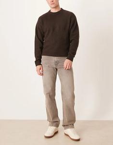 Прямые джинсы ASOS DESIGN серого оттенка