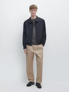 Шерстяная куртка с узором «гусиная лапка» Massimo Dutti, navy blue