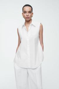 Рубашка без рукавов с разрезом на спине COS, белый