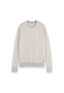 Мужской вязаный свитер Essentials Crewneck, шерсть мериноса, круглый вырез, однотонный SCOTCH & SODA, кремовый