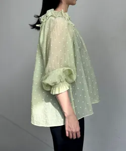 Блузка в горошек с цветочным рисунком Suite, цвет Lime X Yellow [060]