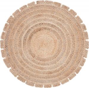 Ковер SAFAVIEH, 92 x 92 см, Natural Fiber Collection, Natural, дизайн Farmhouse Jute, идеально подходит для помещений с высокой проходимостью в гостиной, спальне (NF177A)