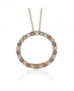 Ожерелье Suzy Levian из стерлингового серебра с большим открытым кругом и кубическим цирконием Suzy Levian New York, brown