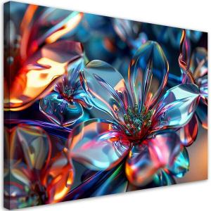 Картина арт-принт KUNSTLOFT Neon Prism Blossoms 5, многоцветный