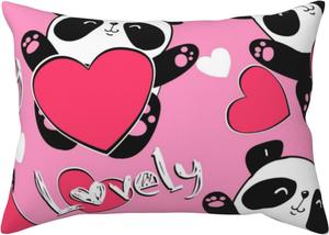 Pevtufa Наволочка Panda Heart Valentine Pink Print с застежкой конверт Panda Heart Valentine Pink