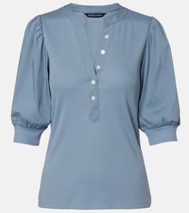 Блузка Coralee из хлопковой смеси Veronica Beard, Lake Mist