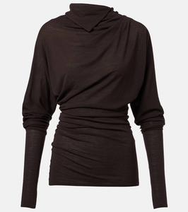 Топ Golda gathered из джерси Proenza Schouler, Espresso