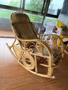 Jiajing Furniture Кресло-качалка из натурального ротанга с усиленной поясничной поддержкой, оригинальный цвет