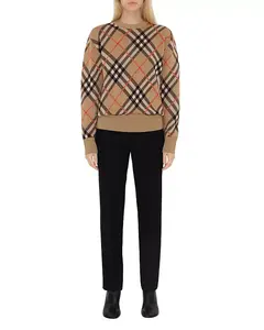 Свитер из смеси шерсти и мохера в клетку Burberry, бежевый