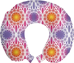 Подушка для шеи ABAKUHAUS Tribal Travel Pillow, дизайн в стиле градиента Ogee, дорожный аксессуар из пеноматериала для самолета и автомобиля, 30 x 30 см, разноцветная Abakuhaus