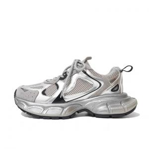Антискользящие износостойкие дышащие утепленные низкие массивные кроссовки женские OBWA, серебристые