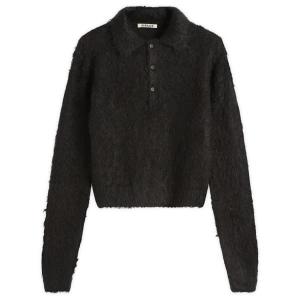 Поло из мохера Auralee, Ink Black