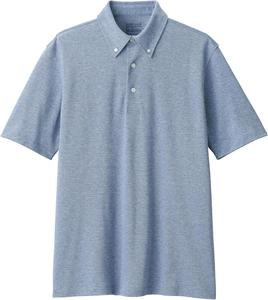 Мужская поло-рубашка MUJI Cool UV-Cut Pique Knit с коротким рукавом и защитой от УФ-излучения (AB1M8A4S), темно-синий