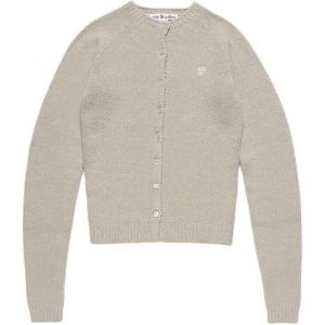 Кардиган с сердцем и пуговицами Acne Studios, серо-белый