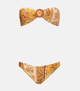 Счастливый принтованный бикини Zimmermann, Mustard Bandana