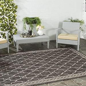 Ковер для помещений и улицы safavieh courtyard collection black/beige cy8871 водонепроницаемый легко чистится для патио заднего двора прихожей, 244 x 336 см