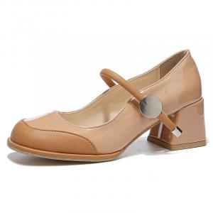 Туфли Мэри Джейн на массивном каблуке Women's Little Red Man, Apricot