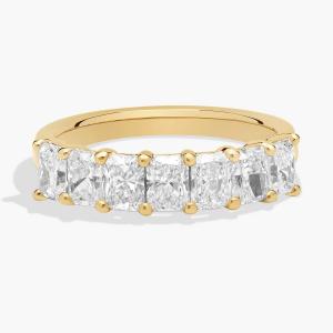 Кольцо с семью бриллиантами Radiant Lab-Grill из 14-каратного желтого золота (1 1/2 карата Tw. - FG / VS2-SI1) Blue Nile