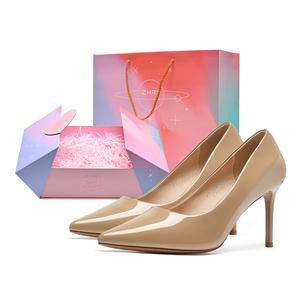 Тонкие каблуки на шпильке 8 см женские ZHR, априкот[Premium Box]8cm