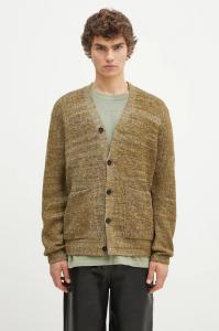 Кардиган шерстяной Loki Wool Cotton Rib Cardigan Norse Projects, зеленый