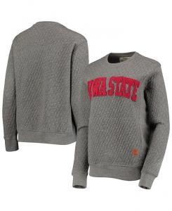 Женский стеганый пуловер Heather Charcoal Iowa State Cyclones Moose Pressbox, серый