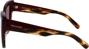 Солнцезащитные очки FERRAGAMO SF 1060 SN 215 в полоску, коричнево-фиолетовые, Striped Brown