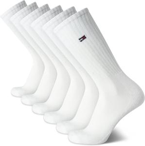 Мужские носки Tommy Hilfiger Crew Socks - 6 пар, хлопковая смесь, эластичные, мягкие, дышащие, спортивные носки для мужчин, White