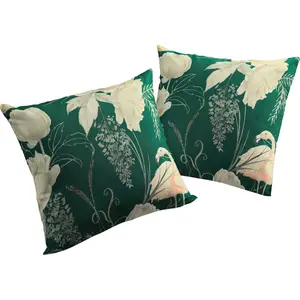 Подушка для декора Eden с сертификатом GOTS - наволочка без наполнителя, 1 штука Adam, Grün/natur + bedruckt