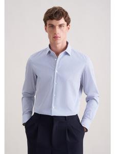 Seidensticker Приталенная деловая рубашка среднего синего цвета