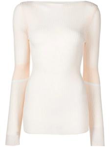 Low Classic трикотажный топ в рубчик с вырезом-лодочкой, нейтральный