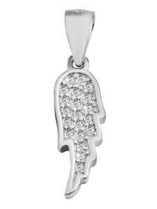 Adeliás Женский кулон - кулон в виде крыла из серебра 925 пробы с кубическим цирконием в серебряной оправе