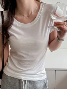 Футболка с круглым вырезом, сшитая по индивидуальному заказу Doux Belle, цвет White