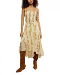 Алехандра - цветочное миди-платье Free People, белый