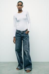 Боди из хлопкового модала ZARA, белый