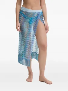 Саронг с бахромой и узором зигзаг Missoni, синий