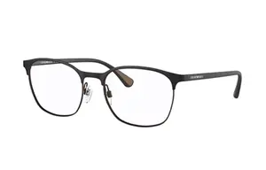 EMPORIO ARMANI Металлическая овальная оправа для очков унисекс черная, Black