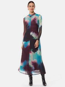 Сетчатое платье миди с принтом масляной краской Whistles, разноцветный