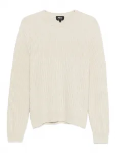 Свитер в рубчик с круглым вырезом A.P.C., нейтральный