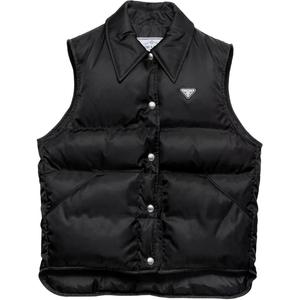 С застежкой на кнопку Утепленная жилетка PRADA, черный