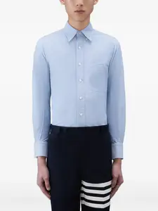 Рубашка Оксфорд с длинными рукавами и застежкой на пуговицы THOM BROWNE, синий