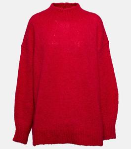 Свитер Idol с воротником из смесового мохера ISABEL MARANT, розовый