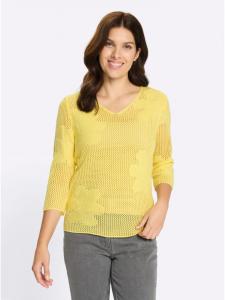 Sieh an! Ажурный свитер лимонного цвета