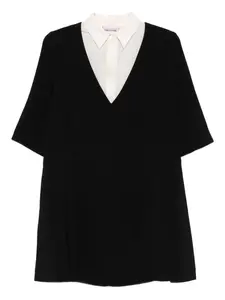 Миди-платье с V-образным вырезом Semicouture, черный