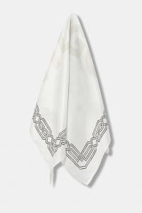 Шарф из смесового шелка Hugo, бежевый