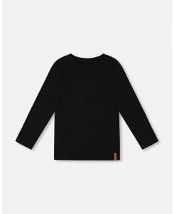 Детская хлопковая трикотажная футболка с карманом, черная - для малышей/детей Deux par Deux, Black