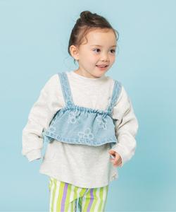 Джинсовый бюстье с цветочным принтом