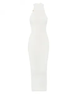 Платье в форме сердца, в рубчик, без рукавов Elisabetta Franchi, бежевый